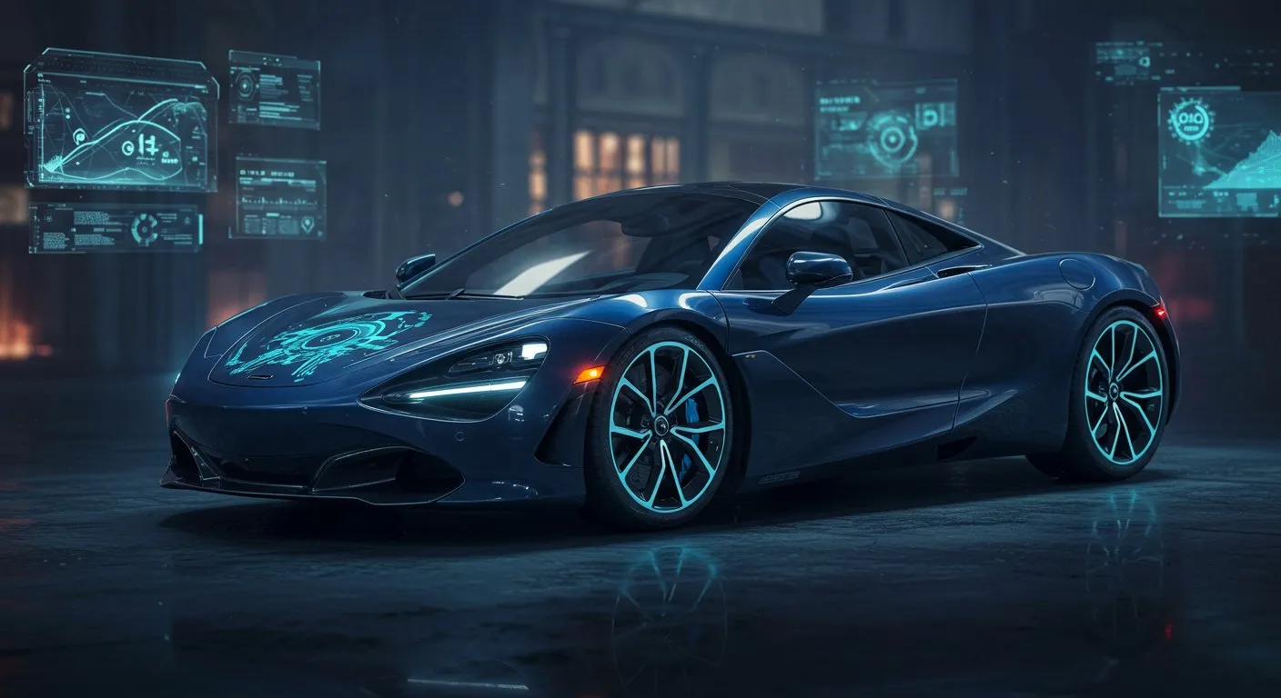 Phantom GT supercar - A sleek metallic gray supercar showcasing aggressive aerodynamics